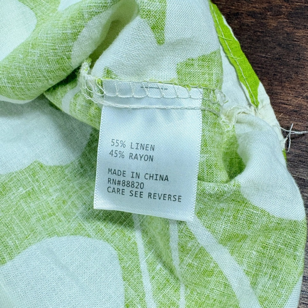 Christian Siriano Linen Blend Top Medium Tropical Coastal Resort Euro Summer‎ - Picture 8 of 12